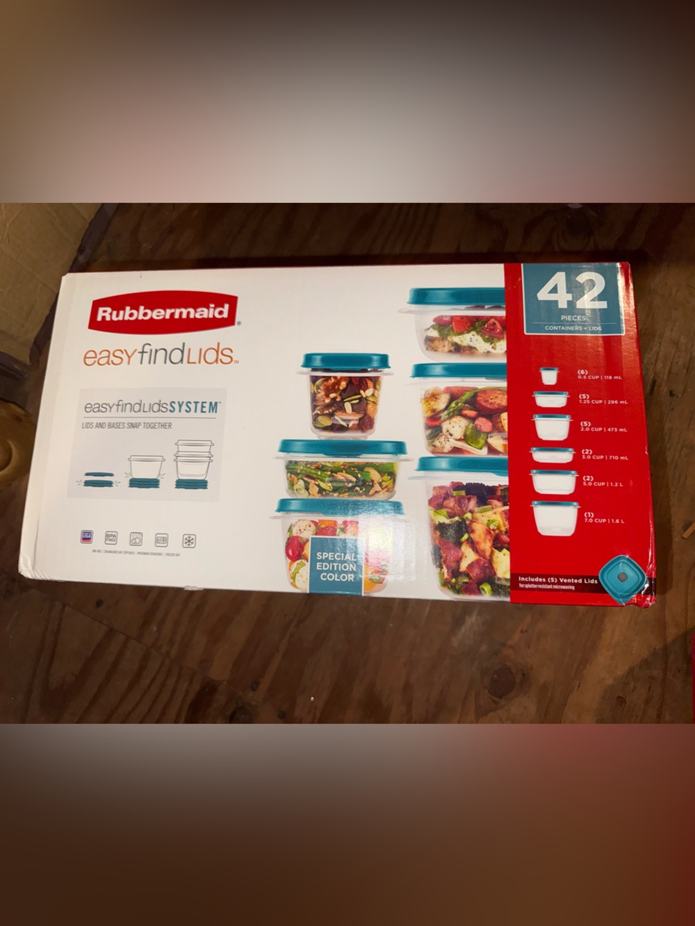 Rubbermaid Easy Find Lids 42-Piece Food Storage Set - Teal Lids